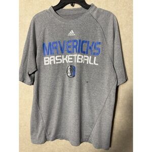 Adidas Dallas Mavericks Basketball Climalite T-Shirt Men's Heather Gray
